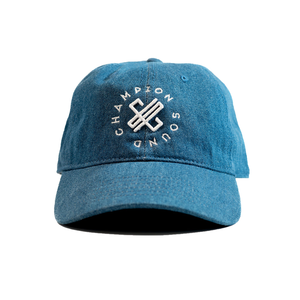 Champion Sound Denim | White Logo Dad Hat