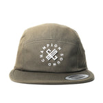 Champion Sound Olive White Logo Jockey Camper Cap