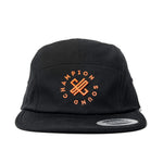 Champion Sound Black Orange Logo Jockey Camper Cap