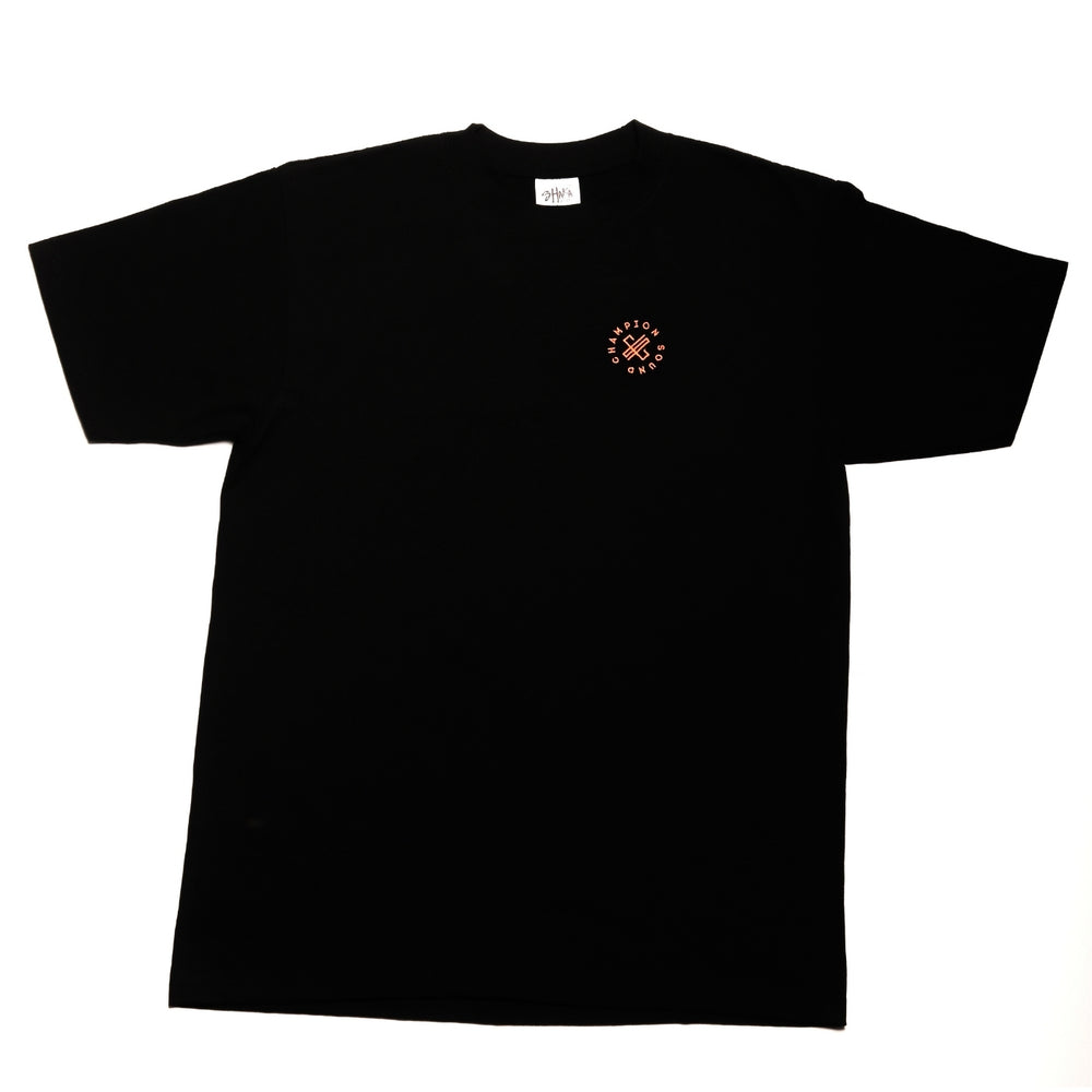 Champion Sound Black Orange Embroidery  Logo T-Shirt x Shaka Wear