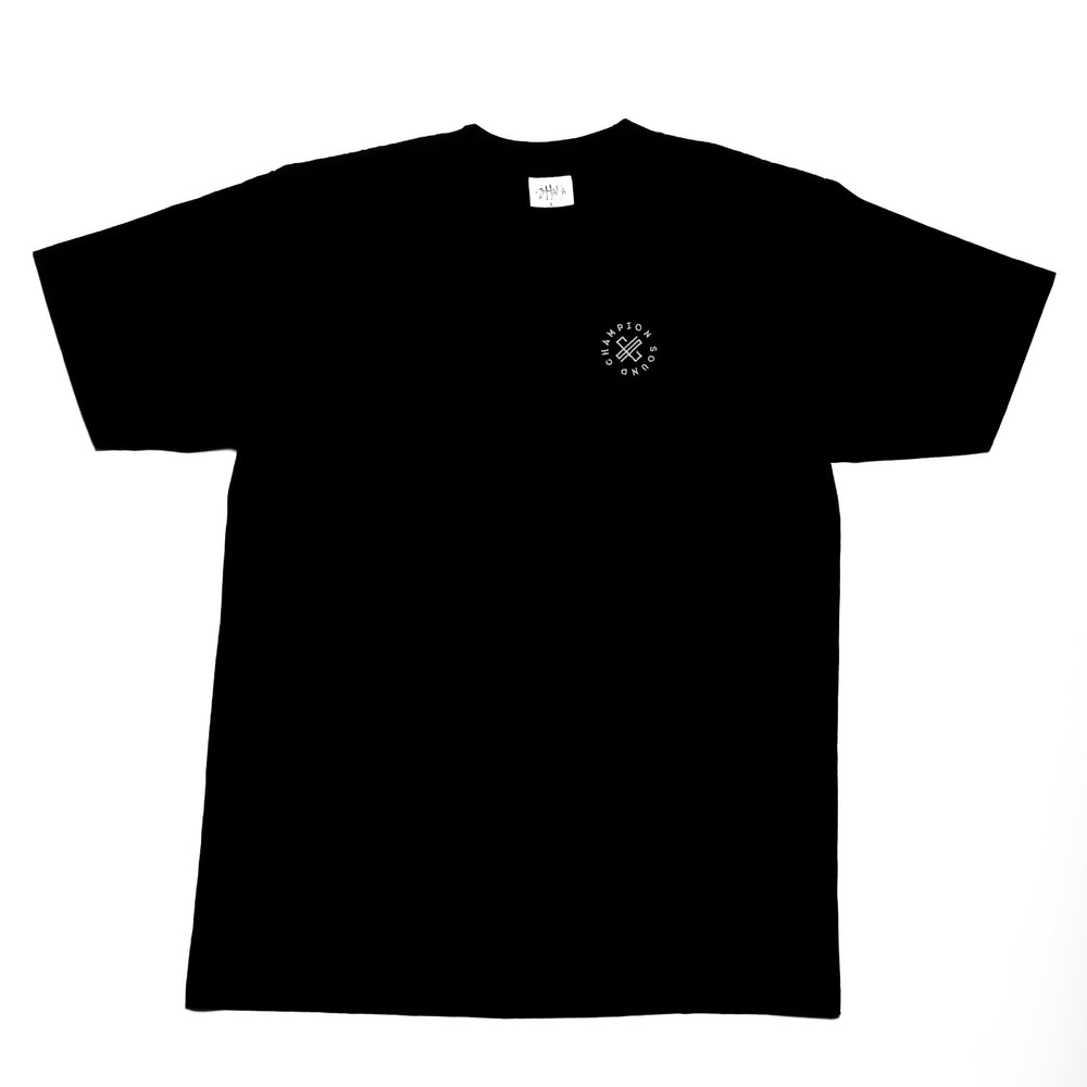 Champion Sound Black White Embroidery Logo T-Shirt x Shaka Wear