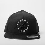 Champion Sound Black  White Black Logo Snapback Hat