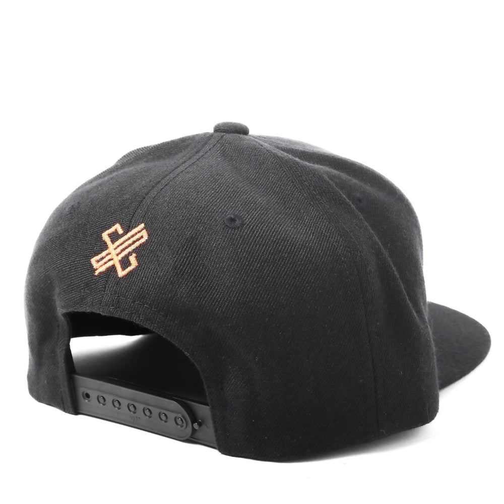 Champion Sound Black Orange Logo Snapback Hat