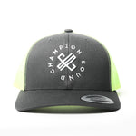 Champion Sound Grey Neon Green White Logo Trucker Hat