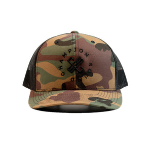 Champion Sound Camo Black Logo Trucker