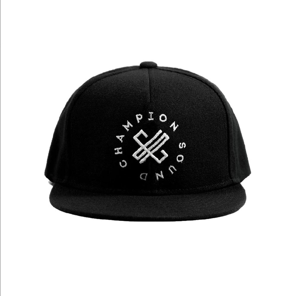 Champion Sound Black White Logo Snapback Hat